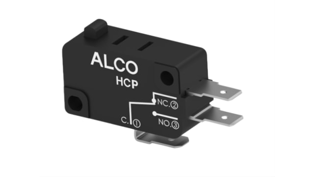 TE Connectivity Pin Plunger Snap Action Micro Switch, Quick Connect Terminal, 10A, SPDT | HCP10DTD0S04