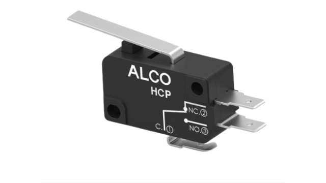 TE Connectivity Lever Snap Action Micro Switch, Quick Connect Terminal, 10A, SPDT | HCP10DTD2S04