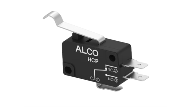 TE Connectivity Simulated Roller Lever Snap Action Micro Switch, Quick Connect Terminal, 20A, SPDT | HCP20DTD4H04
