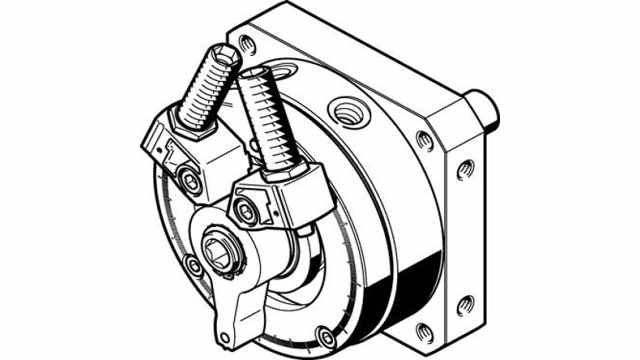 Festo DSM Series 10 bar Double Acting Action Pneumatic Rotary Actuator, 63 mm Bore, 240 ° | DSM-63-270-P1-A-B