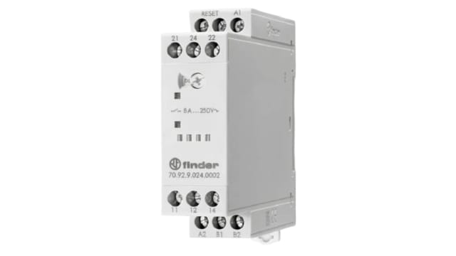 Finder Thermistor PTC Thermistor Temperature Relay, Single Phase, 19.2 → 26.4V ac/dc, DIN Rail | 70.92.0.024.0002