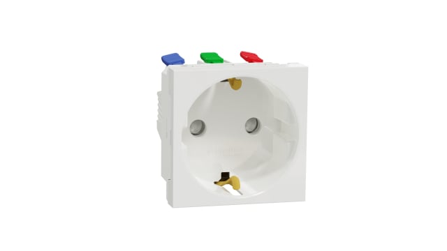 Schneider Electric, New Unica IP21D White Flush Mount 2P+E Socket Socket, Rated At 16A, 250 V | NU305718