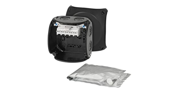 HENSEL WP 0402 B Series Black Polycarbonate Terminal Box, IP68, 5 Terminals, 62 mm, 93 mm 93 mm | WP 0402 B