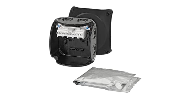 HENSEL WP Series Black Polycarbonate Terminal Box, IP68, 5 Terminals, 70 mm, 104 mm 104 mm | WP 0404 B