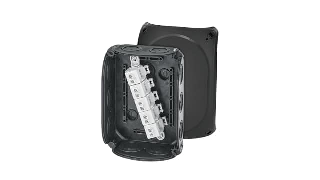 HENSEL DK Series Black Polypropylene Terminal Box, IP66, 5 Terminals, 77 mm, 180 mm 130 mm | DK 1010 B