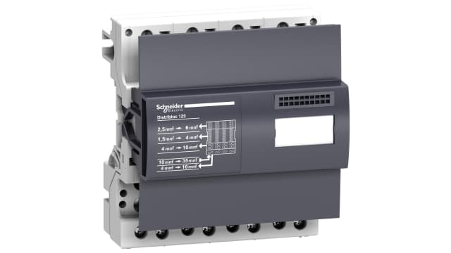 Schneider Electric Distribution Block, 4 Way, 690 V ac, 125A, Anthracite | LVS04045