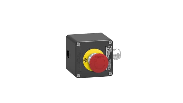 Schneider Electric Turn to Release Control Station Switch - 1 NC/1 NC, Metal, Red, IP65 | XAWF178EX