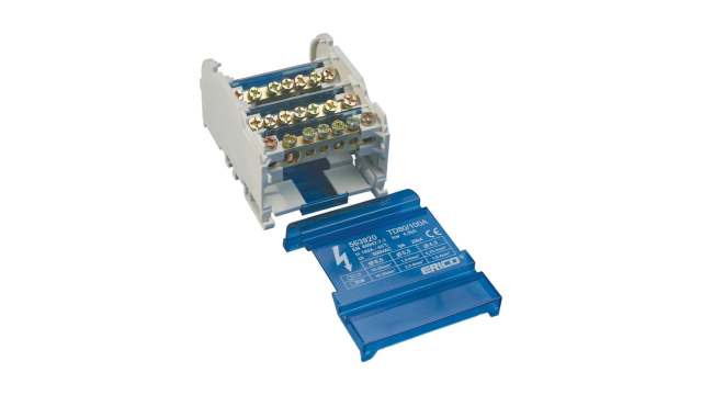 nVent ERIFLEX Distribution Block, 4 Way, 500 V, 40A, Blue | 563740