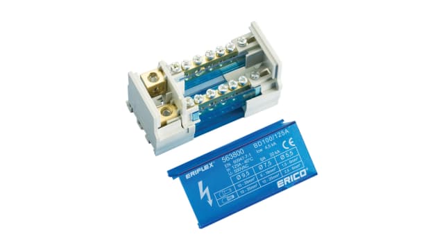 nVent ERIFLEX Distribution Block, 2 Way, 690 V, 125A, Blue | 563810