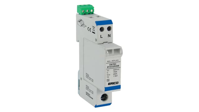 nVent ERICO Surge Protector, 35 kA, 1500 V ac, DIN Rail | DT2C32011R