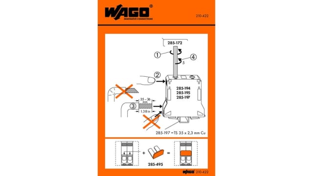 WAGO Pre-Printed Label. Quantity: 100 Per Pack | 210-422