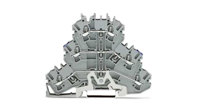 WAGO TOPJOB S Series Multi Level Terminal Block Grey, 2.5 mm², 3-Level, Push-in, IECEx/ATEX/CSA | 2002-3218
