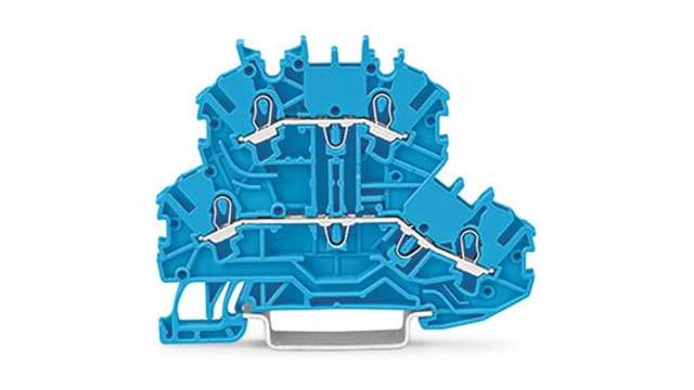 WAGO 2000-2204 TOPJOB S Series DIN Rail Terminal Block Blue, 1 mm², 2-Level, Cage Clamp, IECEx, EAC Ex, ATEX | 2000-2204