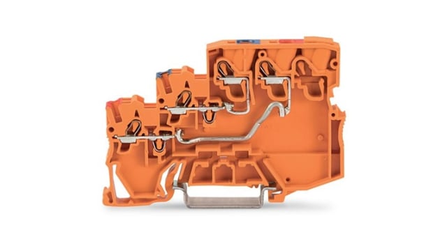 WAGO 2000-5352 TOPJOB S Series DIN Rail Terminal Block Orange, 1 mm², 3-Level, Cage Clamp | 2000-5352