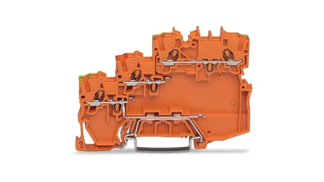 WAGO 2000-5377/101-000 TOPJOB S Series DIN Rail Terminal Block Orange, 1 mm², 3-Level, Cage Clamp | 2000-5377/101-000