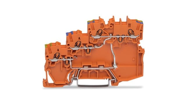 WAGO 2000-5377/102-000 TOPJOB S Series DIN Rail Terminal Block Orange, 1 mm², 3-Level, Cage Clamp | 2000-5377/102-000