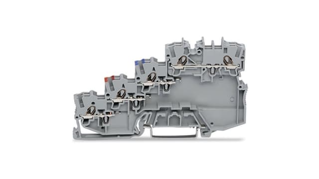 WAGO 2000-5410 TOPJOB S Series DIN Rail Terminal Block Grey, 1 mm², 4-Level, Cage Clamp | 2000-5410