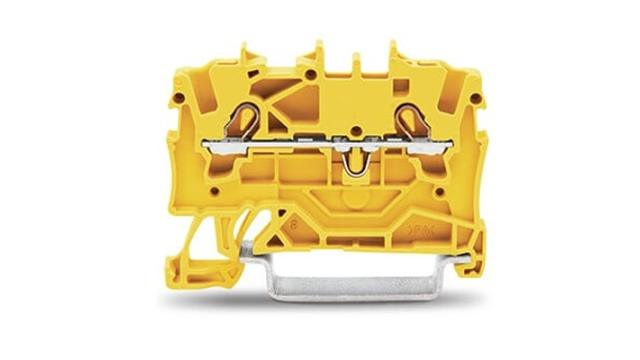 WAGO 2001-1206 TOPJOB S Series DIN Rail Terminal Block Yellow, 1.5 mm², 1-Level, Cage Clamp, ATEX, EAC Ex, IECEx | 2001-1206