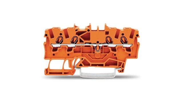 WAGO 2001-1402 TOPJOB S Series DIN Rail Terminal Block Orange, 1.5 mm², 1-Level, Cage Clamp, ATEX, EAC Ex, IECEx | 2001-1402