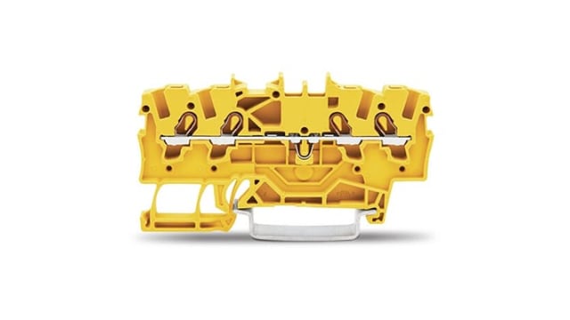 WAGO 2001-1406 TOPJOB S Series DIN Rail Terminal Block Yellow, 1.5 mm², 1-Level, Cage Clamp, ATEX, EAC Ex, IECEx | 2001-1406