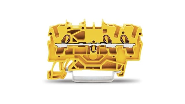 WAGO 2002-1306 TOPJOB S Series DIN Rail Terminal Block Yellow, 2.5 mm², 1-Level, Cage Clamp, IECEx, EAC Ex, ATEX | 2002-1306