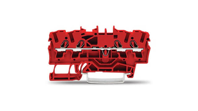 WAGO 2002-1403 TOPJOB S Series DIN Rail Terminal Block Red, 2.5 mm², 1-Level, Push-in, IECEx/ATEX/CSA | 2002-1403