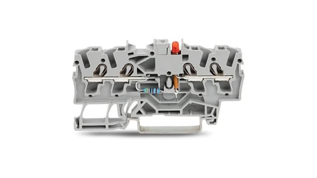 WAGO 2002-1421/1000-434 TOPJOB S Series Component Terminal Block Grey, 2.5 mm², 1-Level, Push-in | 2002-1421/1000-434