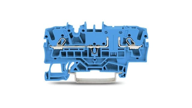WAGO 2002-1604 TOPJOB S Series DIN Rail Terminal Block Blue, 2.5 mm², 1-Level, Push-in, IECEx/ATEX/CSA | 2002-1604