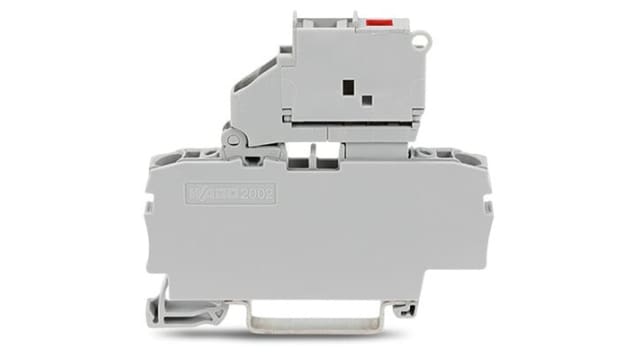 WAGO 2002-1611/1000-836 TOPJOB S Series Fuse Terminal Block Grey, 2.5 mm², 1-Level Fused, Push-in, IECEx/ATEX/CSA | 2002-1611/1000-836