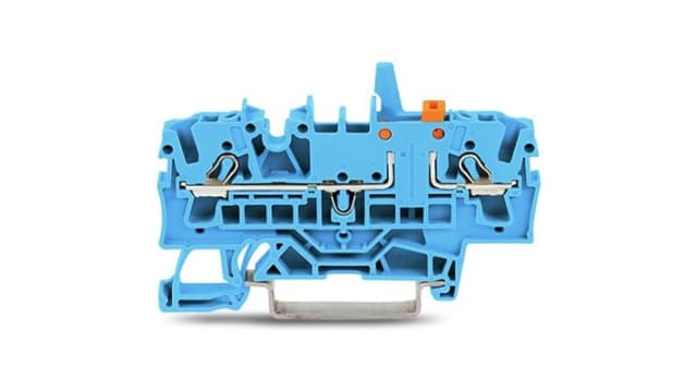 WAGO TOPJOB S Series Test Disconnect Terminal Block Blue, 2.5 mm², 1-Level, Push-in, IECEx/ATEX/CSA | 2002-1674/401-000