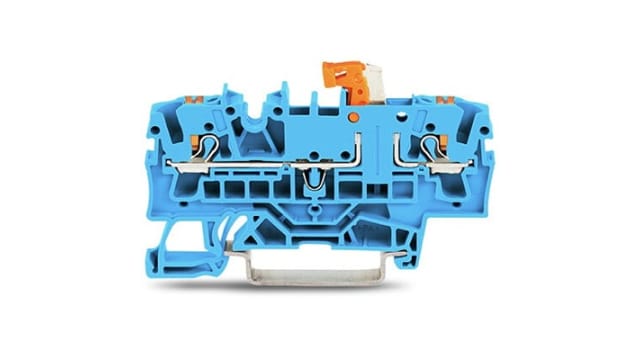 WAGO TOPJOB S Series Test Disconnect Terminal Block Blue, 2.5 mm², 1-Level, Push-in, IECEx/ATEX/CSA | 2202-1674