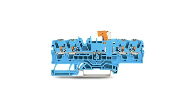 WAGO TOPJOB S Series Test Disconnect Terminal Block Blue, 2.5 mm², 1-Level, Push-in, IECEx/ATEX/CSA | 2202-1874