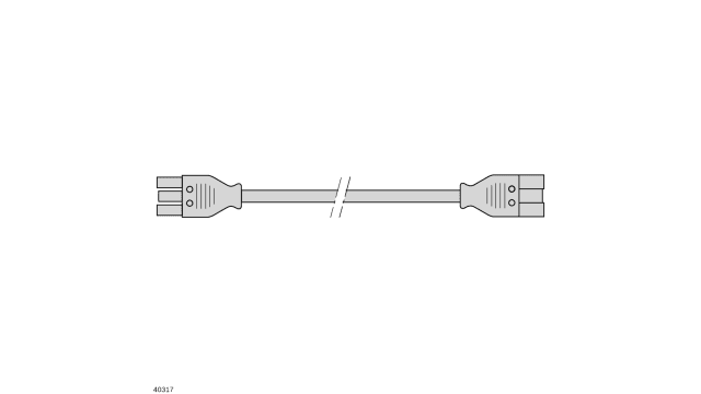 Bosch Rexroth Straight Socket to Straight GST Plug Socket Power Cable, 2m | 3842517047