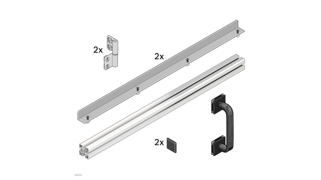 Bosch Rexroth Door Profile Ecosafe Protective Barrier System 35 x 35 mm Slot, 35 x 35 mm Strut Profile | 3842523170