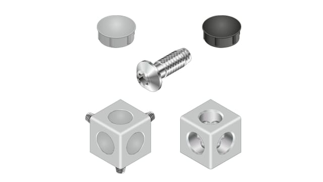 Bosch Rexroth Corner Connector, Connecting Component, Strut Profile 10 mm, Groove Size 10 mm, Round Tube Size 28 mm | 3842523874