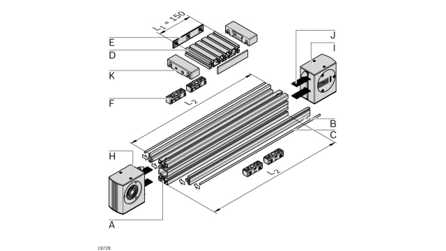 Bosch Rexroth Drive Head, Connecting Component, Strut Profile 45 x 90 mm, Groove Size 45 x 90 mm | 3842526416