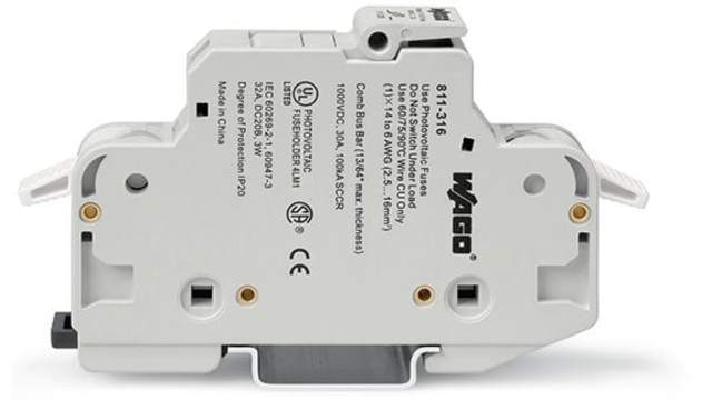 WAGO 32A Fuse Holder for 10 x 38mm Fuse, 3P, 600V ac | 811-331