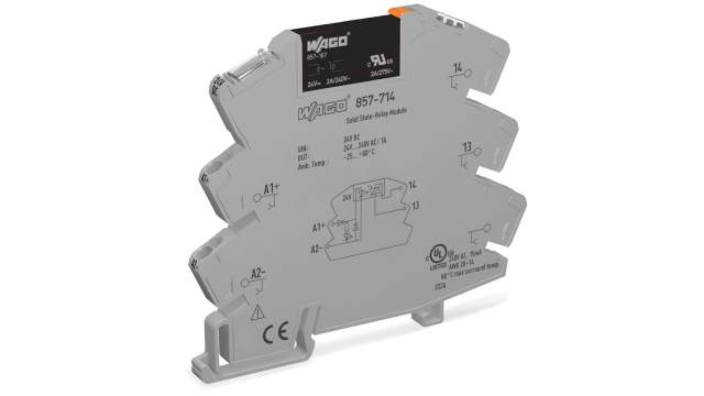 WAGO 857 Series Solid State Relay, 2 A Load, DIN Rail Mount, 240 V ac/dc Load | 857-714