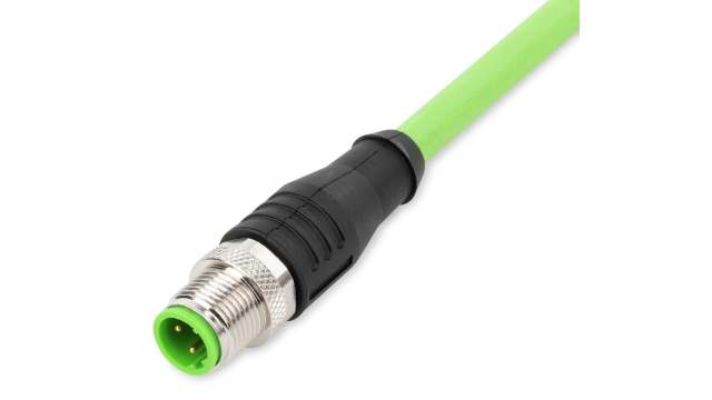 WAGO M12, 2 m Ethernet Cable, Green Screened Polyurethane Sheath | 756-1201/060-020