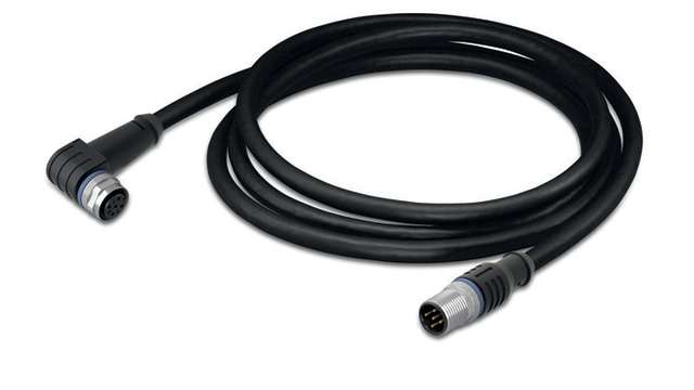 WAGO Female 3 way M12, Right Angle to Male 3 way M12, Straight Actuator/Sensor Cable, 2 m | 756-5403/030-020