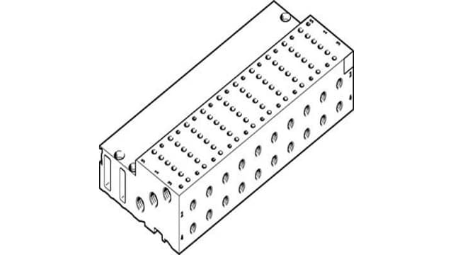 Festo 10 station Manifold for use with Solenoid Valve MHA2, 525131 | MHA2-PR10-5-M5