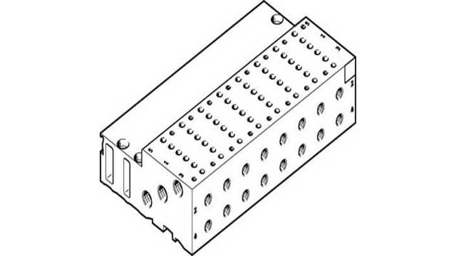 Festo 8 station Manifold for use with Solenoid Valve MHA2, 525130 | MHA2-PR8-5-M5