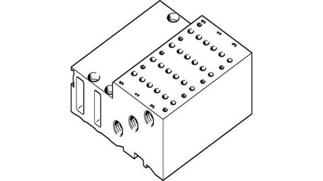 Festo 4 station Manifold Block for use with Solenoid Valve MHP2, 525123 | MHP2-PR4-5