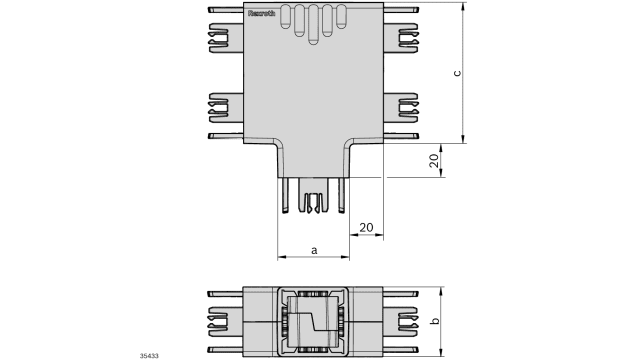Bosch Rexroth Structural System Cable ManagementSlot 80 x 80 mm, Polypropylene, 80 mm L | 3842558650