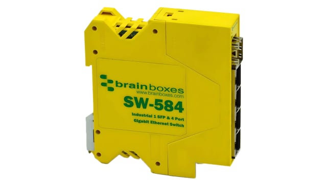 Brainboxes Industrial Ethernet Switch, 4 RJ45 Ports | SW-584