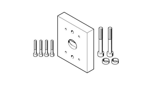 Festo Adapter DHAA-G-H2-25-B6-40, For Use With Pneumatic Cylinder & Actuator | DHAA-G-H2-25-B6-40