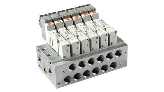 SMC SY3000 series 6 station G Manifold for use with 5 Port Solenoid Valve | SS5Y3-41-06-C6F-Q