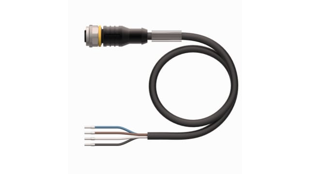 Turck, RKC Series M12 Female Connector, 2m Cable Length, 4.7mm Probe | RKC4.4T-2/TXL