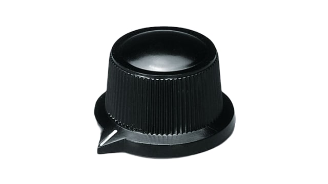 OKW 29mm Black Potentiometer Knob for 6mm Shaft Round Shaft, A1319560 | A1319560
