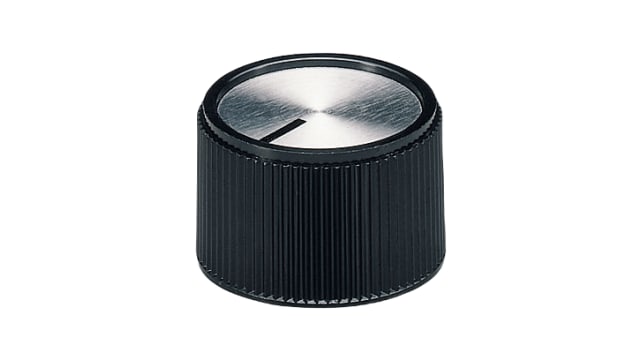 OKW 20mm Black Potentiometer Knob for 6mm Shaft Round Shaft, A1320260 | A1320260